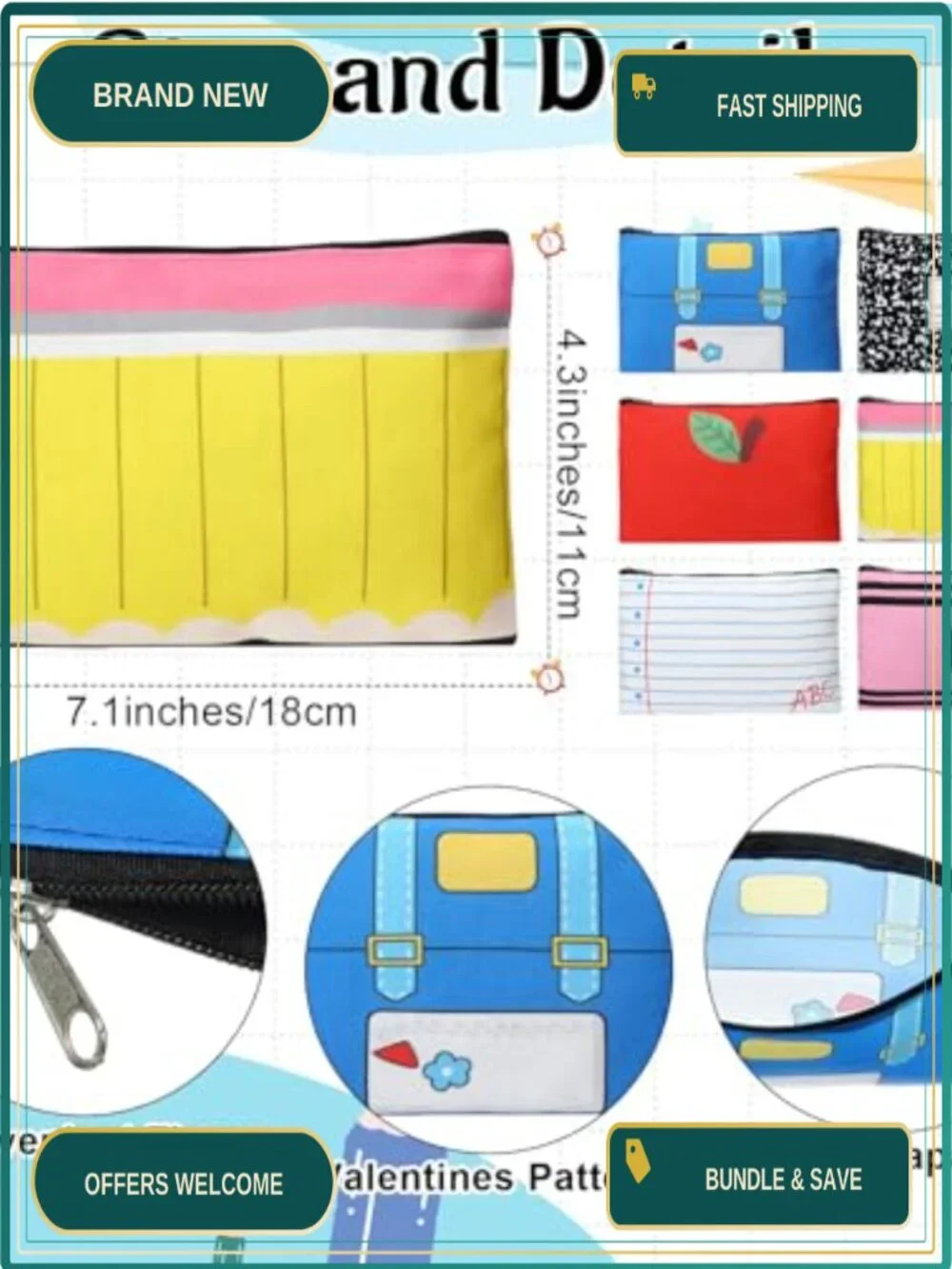 Teacher Appreciation Gift Set - 8 Makeup Bags, Notepads, Pens & Socks - 32 Pcs